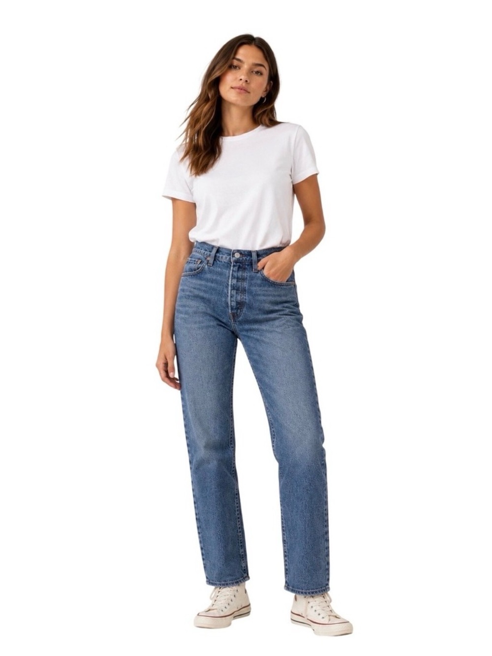 Levi’s 501 Original Women’s Jeans W30 L30 High Rise Straight Button Fly Blue EUC